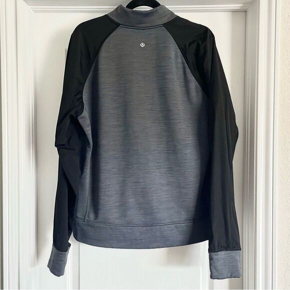 Lululemon Revolution Bomber Heathered Jay Grey / Black Size L - Picture 6 of 13